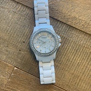 White fossil watch